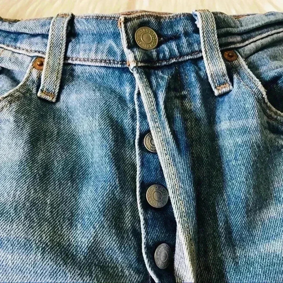 Levi’s 501 Skinny Distressed Jeans High Waisted - Picture 10 of 14